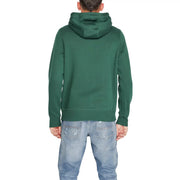 Tommy Hilfiger Herren-Hoodie aus grüner Baumwolle mit langen Ärmeln, Kapuze und gerippten Bündchen