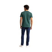 Tommy Hilfiger Grünes Herren-T-Shirt aus Bio-Baumwolle mit kurzen Ärmeln und klassischem Rundhalsausschnitt in normaler Passform