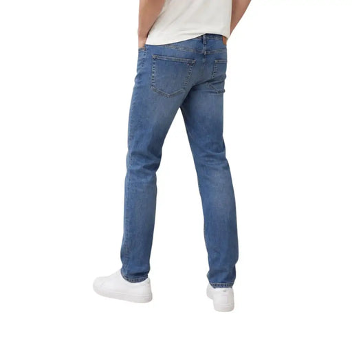 Tommy Hilfiger Herrenjeans Austin Slim Tapered, blauer Baumwoll-Denim mit klassischem geradem Bein und dezenter Waschung