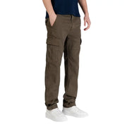 Khakifarbene Cargohose mit mehreren Taschen und lässiger Passform von Tommy Hilfiger, Herrenjeans, grüne Bio-Baumwollhose
