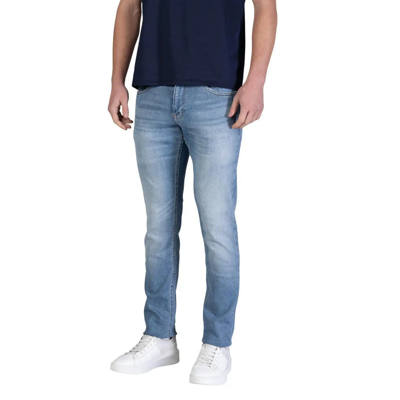 Tommy Hilfiger men jeans light blue organic cotton stretch slim-fit with classic stitching details