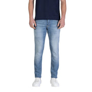 Tommy Hilfiger men jeans light blue organic cotton stretch slim fit light-wash denim with subtle fading