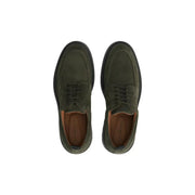 Tommy Hilfiger Herren-Mokassin aus olivgrünem Wildleder, Schnürschuhe mit schwarzen Schnürsenkeln und dunkler Gummisohle