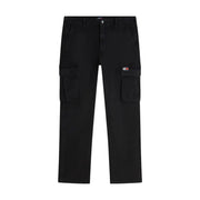 Black Tommy Hilfiger men Otis canvas jeans with a classic straight-leg cut and side pockets featuring logo patch