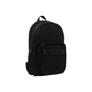 Tommy Hilfiger Herren-Rucksack Repreve aus schwarzem Nylon mit Reißverschlusstasche vorne und dezentem Markenlogo, 15 cm breit