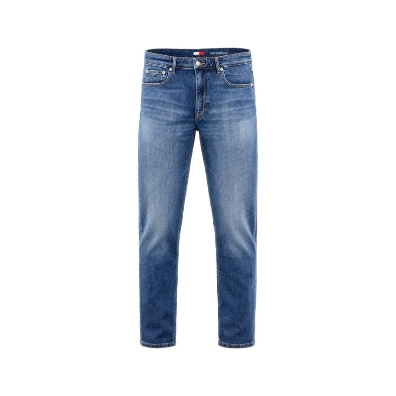 Tommy Hilfiger men Ryan slim straight blue denim jeans with classic five-pocket design and branded waistband label