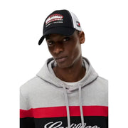 Tommy Hilfiger Herren-Truckerkappe mit Schriftzug, schwarz-weiß, mit rotem, gesticktem Logo, aus Bio-Baumwolle