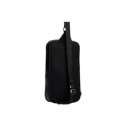 Tommy Hilfiger Schwarze Herren-Schultertasche aus Polyurethan mit schwarzem Mesh-Design, verstellbarem Schultergurt, 24 x 33 x 9 cm