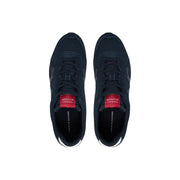 Dunkelblau Tommy Hilfiger Herren-Sneaker aus Polyester mit roten Markenelementen und weißen Gummisohlen