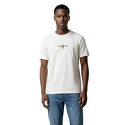 Tommy Hilfiger Jeans men t-shirt white cotton with small yellow and black new york city graphic on chest