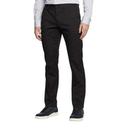 Schwarzer, maßgeschneiderter Tommy Hilfiger Herrenhose mit elegantem, geradem Bein und dezenten Bügelfalten aus hochwertigem Stoff