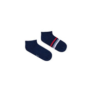 Marineblau Tommy Hilfiger Herren-Knöchelsocken mit rot-weiß gestreiften Akzenten am Fuß für die Freizeit