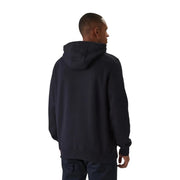 Tommy Hilfiger Herren-Sweatshirt aus weißer Baumwolle mit dunkelblauem Kapuzenpullover, gerippten Bündchen und Saum.
