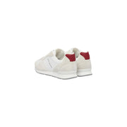 Tommy Hilfiger Weiße und rote Herren-Sneaker aus Polyester mit Schnürung und elegantem, modernem Design