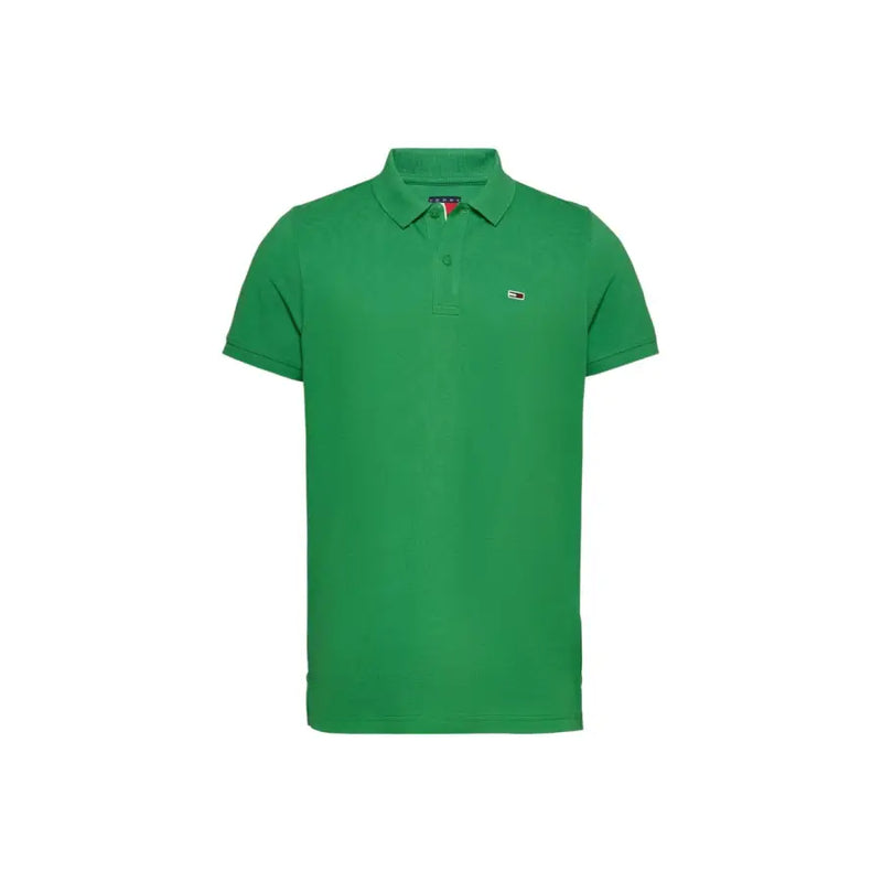 Tommy Hilfiger Grünes Herren-Sommerpoloshirt mit klassischem Kragen und kurzen Ärmeln aus atmungsaktivem Material