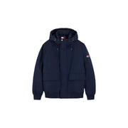 Tommy Hilfiger Steppjacke für Herren in Marineblau mit Vordertaschen und Logoaufnäher am Ärmel, Vorderansicht