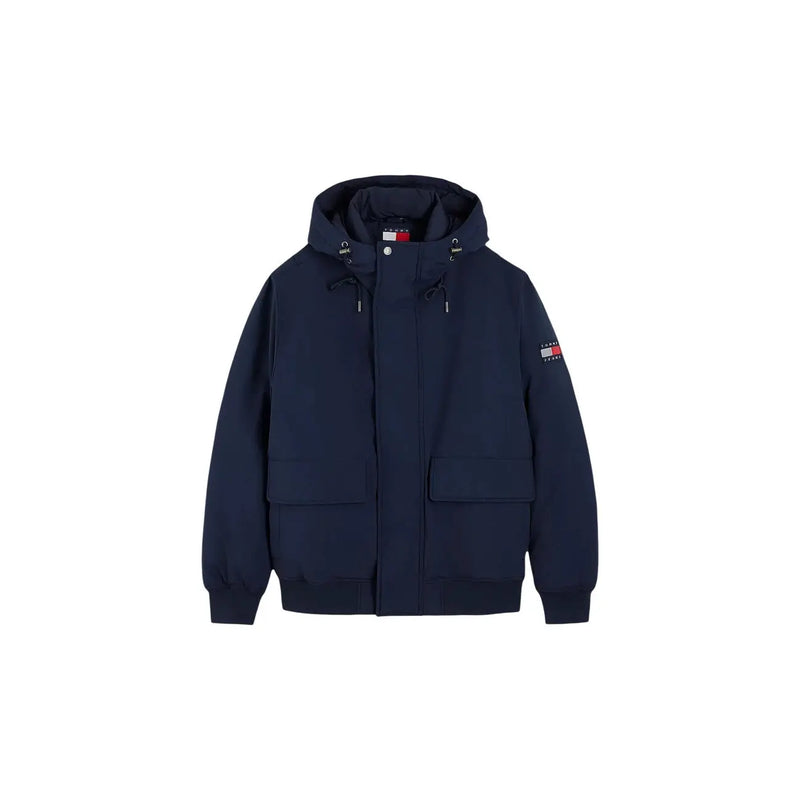 Tommy Hilfiger Steppjacke für Herren in Marineblau mit Vordertaschen und Logoaufnäher am Ärmel, Vorderansicht