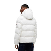 Tommy Hilfiger Weiße Steppjacke mit Kapuze für Herren, Seitenansicht