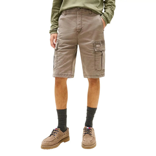 Tommy Hilfiger Beige Herrenshorts mit mehreren Cargotaschen und strapazierfähigem Material, Vorderansicht