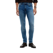 Tommy Hilfiger Bleecker Slim-Fit-Jeans für Herren aus blauem Denim mit klassischem Five-Pocket-Design und dezenter Waschung (Vorderansicht)