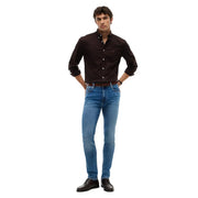 Tommy Hilfiger Slim-Fit-Jeans Bleecker für Herren in Dunkelbraun mit kleinem Logo auf der linken Brust, Vorderansicht