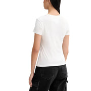 White short-sleeved Tommy Hilfiger t shirt made of organic cotton with a simple crew neck design