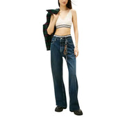 Tommy Hilfiger high-waisted dark blue denim flare jeans with five-pocket design