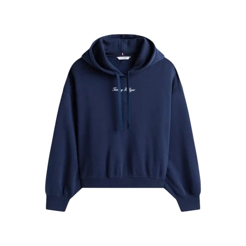 Tommy Hilfiger navy blue women’s hooded sweatshirt with white logo