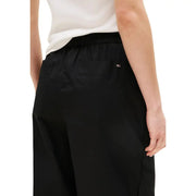 Tommy Hilfiger black wide-leg organic cotton trousers with elastic waistband