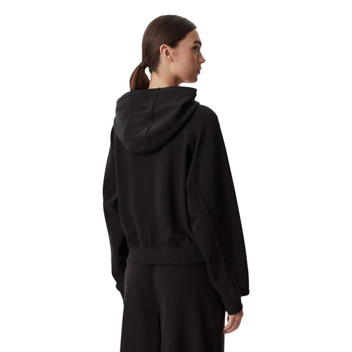 Schwarzer Kapuzenpullover für Damen von Tommy Hilfiger mit lockerer Passform und gerippten Bündchen aus Bio-Baumwolle