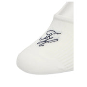 Weiße Baumwoll-Knöchelsocke mit schwarzem, gesticktem Logo an der Spitze von Tommy Hilfiger 2er-Pack Damen-Fußsocken