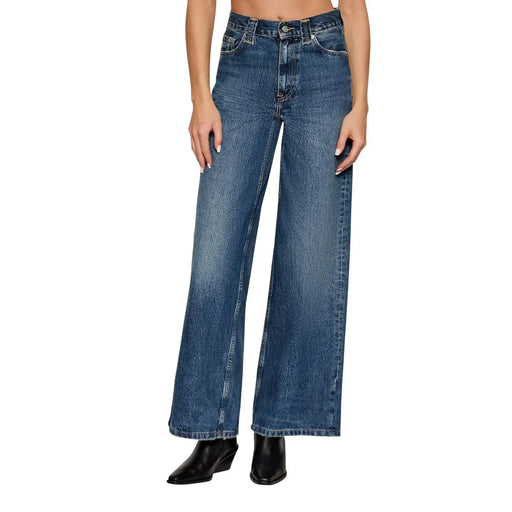 Tommy Hilfiger women blue organic cotton high-waisted wide-leg jeans
