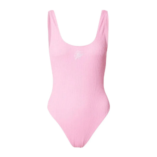 Tommy Hilfiger Rosa, weich gerippter Badeanzug für Damen mit eckigem Ausschnitt und dünnen Trägern für den Strand