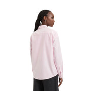 Tommy Hilfiger Damen-Langarmhemd mit Streifen in Rosa und Weiß aus Bio-Baumwolle.