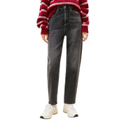 Tommy Hilfiger Damen-Jeans aus hochgeschnittenem, dunkelgrauem Denim mit geradem Bein