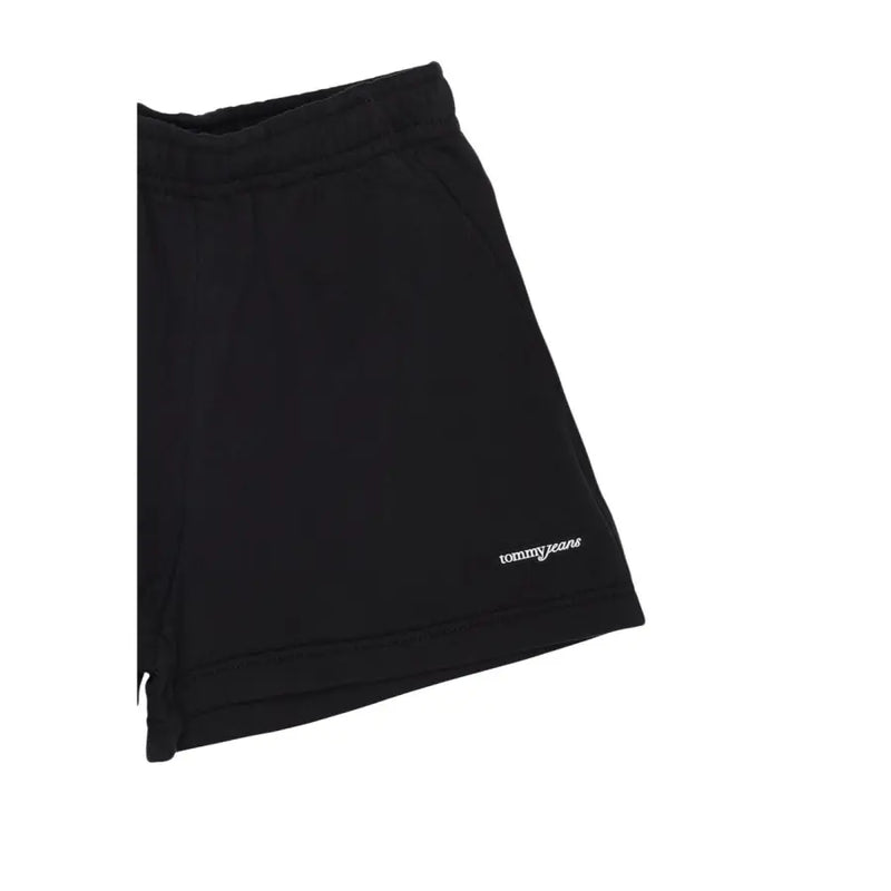 Tommy Hilfiger Schwarze Damen-Shorts aus Bio-Baumwolle mit elastischem Bund