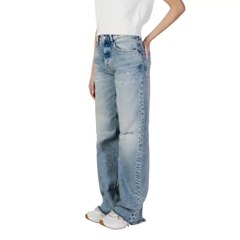 Tommy Hilfiger Damen-Jeans aus Bio-Baumwolle, hochgeschnitten, hellblau