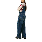 Tommy Hilfiger women’s blue organic cotton denim overalls with classic design and visible stitching