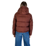 Tommy Hilfiger braune, gesteppte Damen-Nylonjacke mit Kapuze