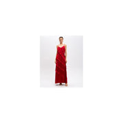 Red spaghetti strap maxi dress with tiered fringe detailing from Twinset Spring Summer collection