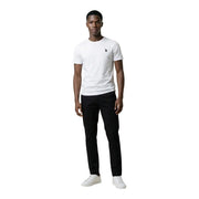 White short-sleeved cotton t-shirt with small embroidered U.s. Polo Assn. logo on the left chest for men