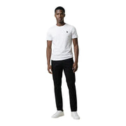 Weißes, kurzärmeliges Baumwollhemd t-shirt mit kleinen Stickereien U.s. Polo Assn. Logo auf der linken Brustseite für Herren