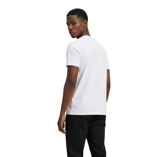 U.s. Polo Assn. Männer t-shirt weißes Baumwoll-Freizeitshirt mit Rundhalsausschnitt, Vorderansicht