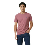 U.s. Polo Assn. Herren-Kurzarmshirt mit Rundhalsausschnitt in Altrosa t-shirt mit kleinem, gesticktem Logo auf der linken Brust