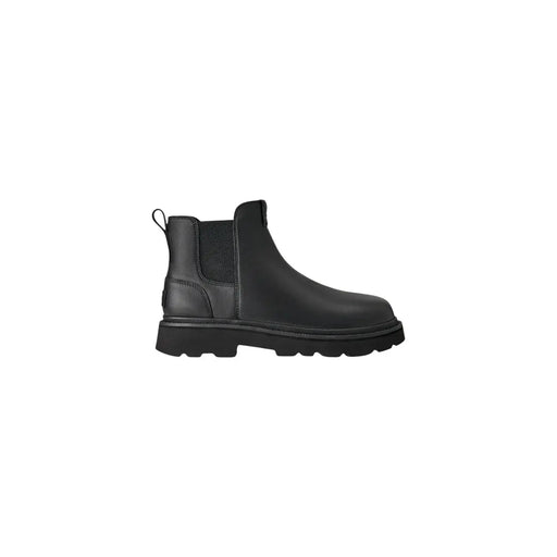 Ugg Herren-Chelsea-Boots aus Leder, schwarz, klassischer Stil mit elastischen Seiteneinsätzen und dicker Gummisohle
