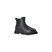 Schwarze Ugg Chelsea Boots aus Leder für Herren mit klobiger Gummisohle und elastischen Seiteneinsätzen – klassischer Stil