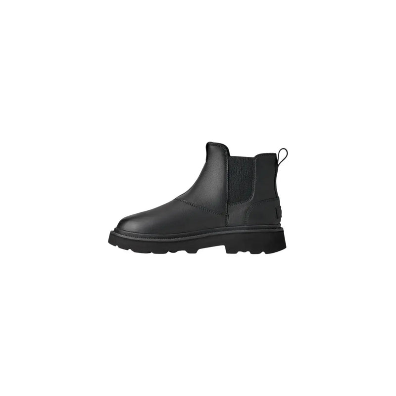 Schwarzer Ugg Chelsea-Boot für Herren aus Leder mit elastischen Seiteneinsätzen und einer klobigen Gummisohle im klassischen Stil