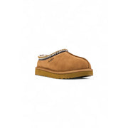Ugg women’s beige tan suede slippers with zigzag trim