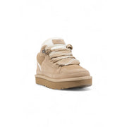 Ugg women beige Lowmel sneakers with suede upper white inner lining and chunky rubber sole