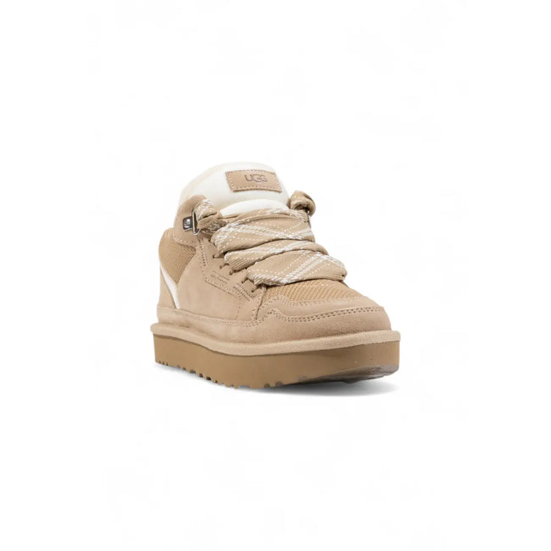 Ugg women beige Lowmel sneakers with suede upper white inner lining and chunky rubber sole